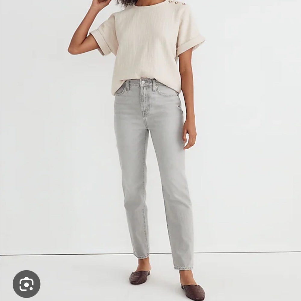 Madewell Straight Leg Jeans in Light Gray